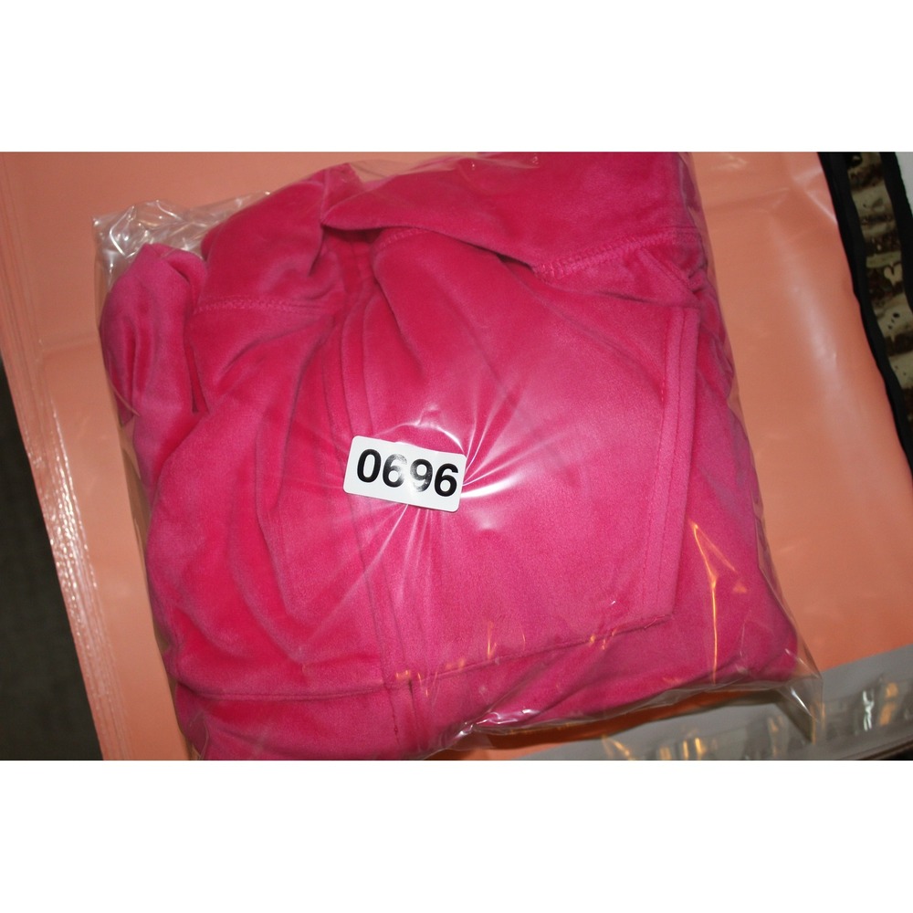 Juicy Couture Hot Pink OG Big Bling Velour Zip Hoodie‎ Rhinestone Logo XL NWOT - Picture 8 of 8